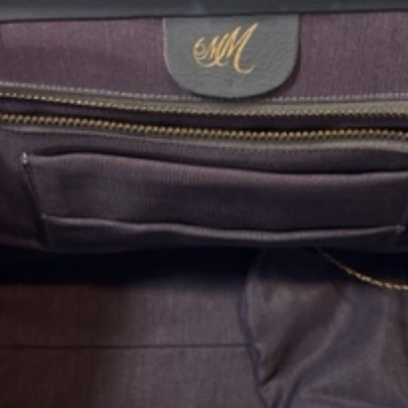 VTG Morris Moskowitz Gray Fabric Patent Handbag w/Coin Purse Handbag 11x 5x7.5" - Picture 7 of 13